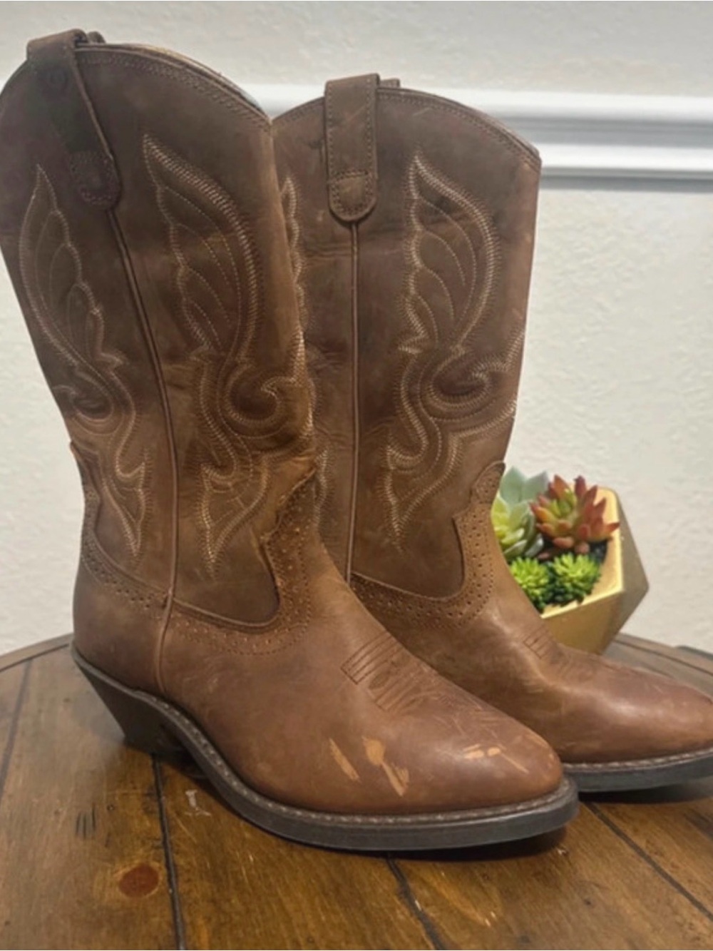 Shyanne Brown Western Embroidered Cowboy Boots